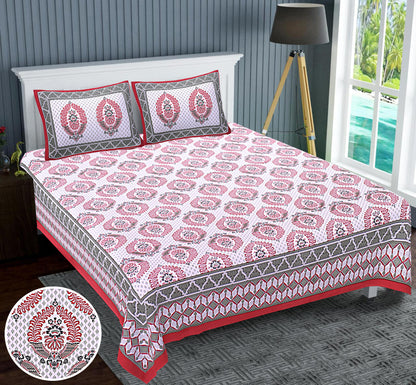 Jaipuri Dreams: Luxurious 90x108 Cotton Bedsheets