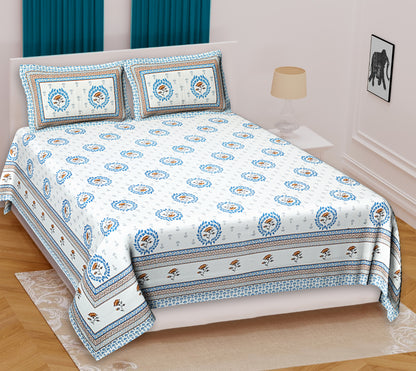 Palatial Comfort: Jumbo Jaipuri Cotton Bed Sheet - Elevate Your Bedroom with Regal Elegance