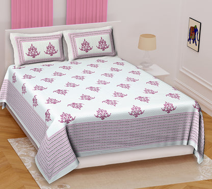 Palatial Comfort: Jumbo Jaipuri Cotton Bed Sheet - Elevate Your Bedroom with Regal Elegance