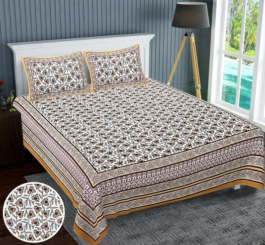 Jaipuri Dreams: Luxurious 90x108 Cotton Bedsheets