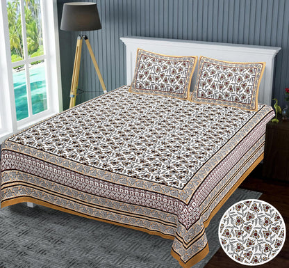 Jaipuri Dreams: Luxurious 90x108 Cotton Bedsheets