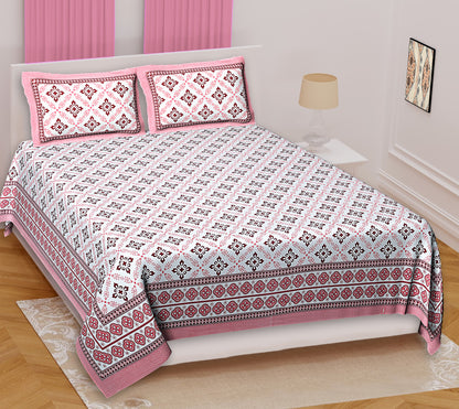 Palatial Comfort: Jumbo Jaipuri Cotton Bed Sheet - Elevate Your Bedroom with Regal Elegance