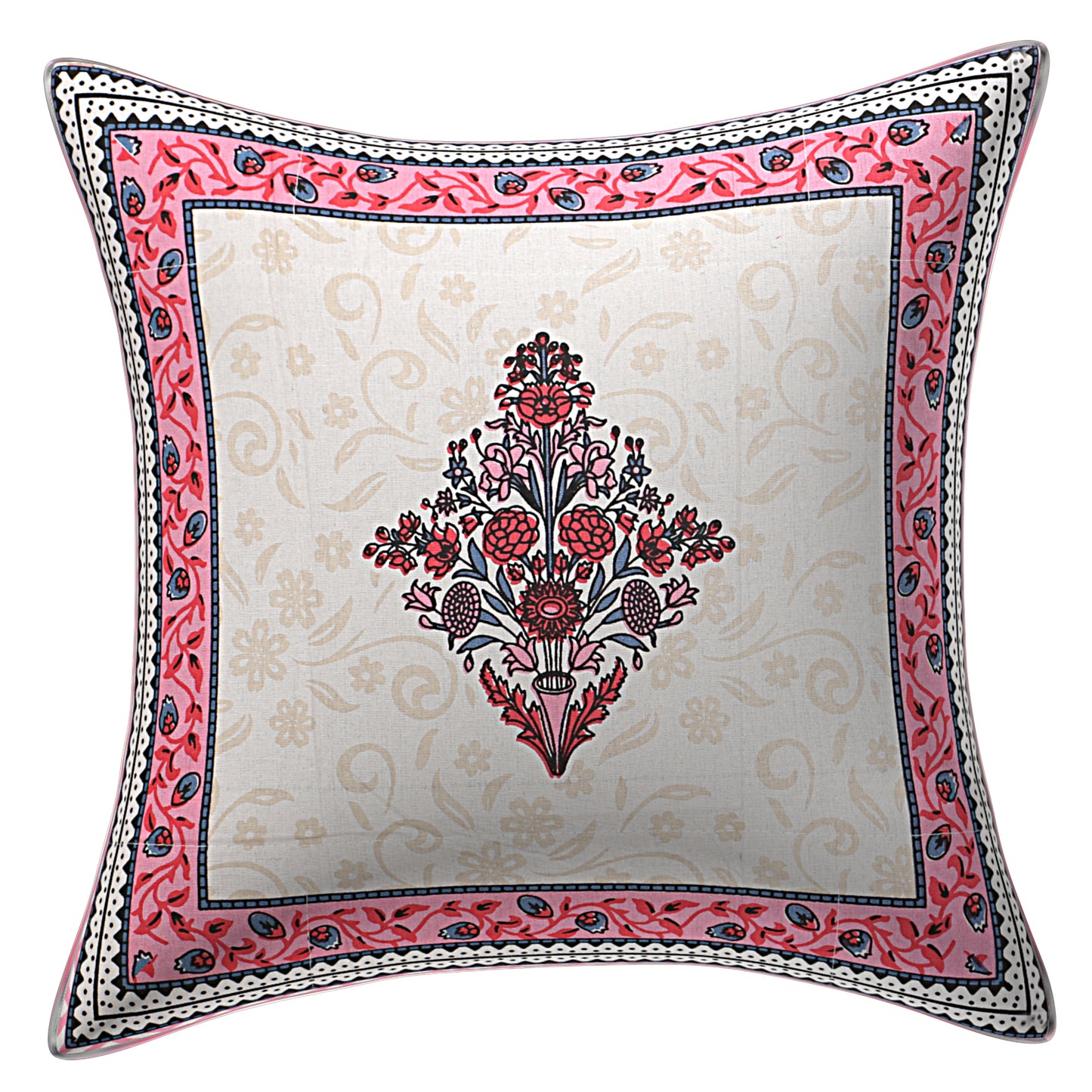 Jaipuri Cotton Cushion Covers(16x16 Inches Set of 5): Artisanal Elegance