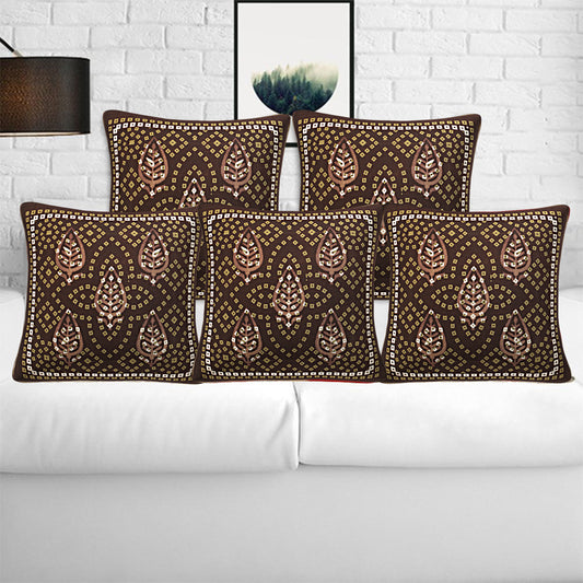 Jaipuri Cotton Cushion Covers(16x16 Inches Set of 5): Artisanal Elegance