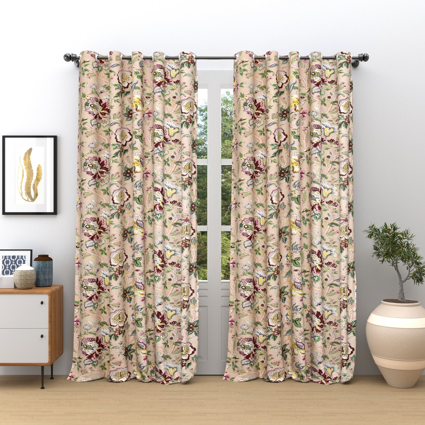 Exquisite Jaipuri Cotton Curtains(Set of 2): Elevate Your Space with 9x4 Feet of Luxury!