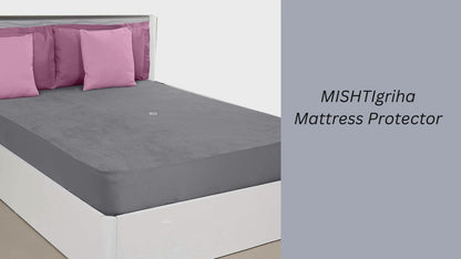 Mishtigriha Terry Cotton Waterproof Mattress Protector; (72 X 78 Inches, King Size)